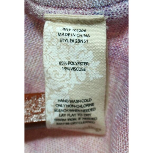 Soft Surroundings Watercolor V-Neck Long Sleeve Top Womens L 2BN51 Boho Chic - Picture 3 of 6